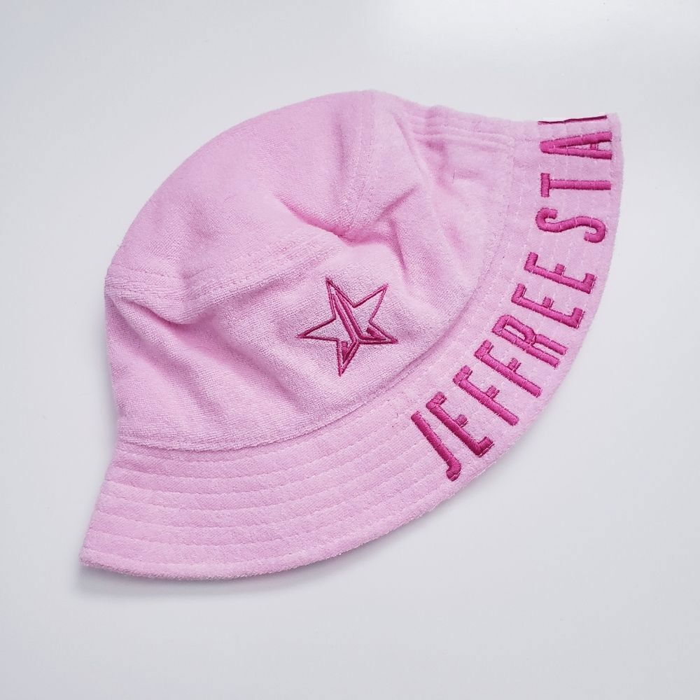 Jeffree Star Pink Embroidered Terry Cloth Bucket Hat